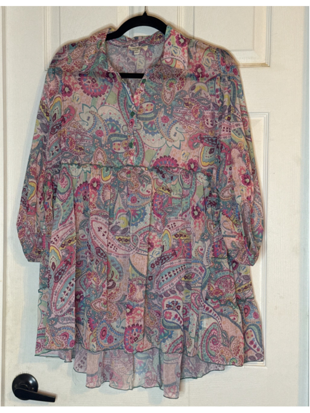 Umgee Paisley Blouse Size S Pink Blue